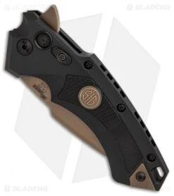 Hogue Sig Sauer X5 Spear Point Flipper Knife Black (3.5" FDE) 36570 -SOG Store Sig X5 Sig Emporer Scorpion BHQ 82849 er spine