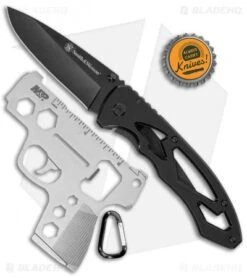 S&W Frame Lock Knife/Multi-Tool Combo Pack Black Steel (3" Black Stainless) -SOG Store Smith Wesson Knife Tool Combo BHQ 136548 jr bottlecap