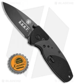 Smith & Wesson Large S.O.R.T. Spring Assisted Knife Black (2.5" Black) -SOG Store Smith Wesson S.O.R.T. Large Black Black SWSORTB BHQ 2119 jr bottlecap