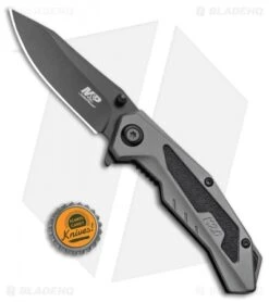 M&P M2.0 U.G. Assisted Knife Gray Aluminum (3" Black) 1100040 -SOG Store Smith and Wesson MP M2.0 U.G. Liner Lock Knife Gray Aluminum Black BHQ 93641 kp bottle cap