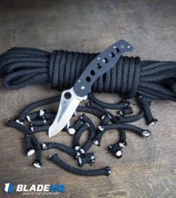 Spyderco A.T.R. 2 Compression Lock Knife Black G-10 (3.47 Satin) C70GP2 -SOG Store Spyderco A.T.R. 2 Compression Lock Knife Black G 10 Satin C70GP2 BHQ50819 kp on table with cut rope web