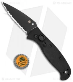 Spyderco Autonomy 2 Automatic Knife Black G-10 (3.5" Black Full Serr LC200N) -SOG Store Spyderco Autonomy 2 Auto Black G 10 Black Full Serr C165GSBBK2 BHQ 116294 jr bottlecap
