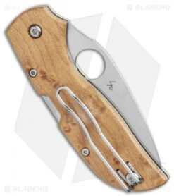 Spyderco Chaparral Lockback Knife Birdseye Maple (2.8" Satin) C152WDP -SOG Store Spyderco Chaparral Lockback Knife Birdseye Maple 2.8 Satin C152WDP BHQ 116291 LS Side