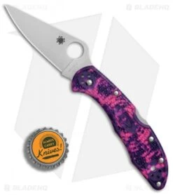 Spyderco Delica 4 Knife Flat Ground Zome Pink/Purple FRN (2.88" VG10) C11ZFPPN 8 Spyderco Delica 4 Knife Flat Ground Zome Pink/Purple FRN (2.88" VG10) C11ZFPPN -SOG Store Spyderco Delica 4 Pink Purple FRN satin BHQ 76575 er bottlecap
