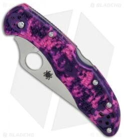 Spyderco Delica 4 Knife Flat Ground Zome Pink/Purple FRN (2.88" VG10) C11ZFPPN 7 Spyderco Delica 4 Knife Flat Ground Zome Pink/Purple FRN (2.88" VG10) C11ZFPPN -SOG Store Spyderco Delica 4 Pink Purple FRN satin BHQ 76575 er spine