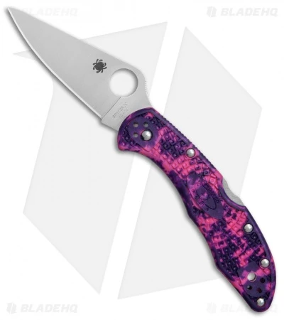 Spyderco Delica 4 Knife Flat Ground Zome Pink/Purple FRN (2.88" VG10) C11ZFPPN 1 Spyderco Delica 4 Knife Flat Ground Zome Pink/Purple FRN (2.88" VG10) C11ZFPPN