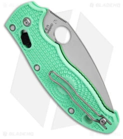 Spyderco Manix 2 M4 Lightweight Knife Mint Green (3.37" Satin) C101PJGR2 -SOG Store Spyderco Manix 2 M4 Lightweight Knife Mint Green Satin C101PJGR2 BHQ 180238 kc side