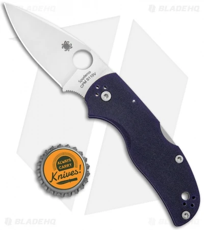 Spyderco Native 5 Knife Dark Blue G-10 (3" Satin CPM-S110V) C41GPDBL5 4 Spyderco Native 5 Knife Dark Blue G-10 (3" Satin CPM-S110V) C41GPDBL5 - Image 4