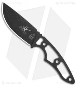 TOPS Knives 3 Pointer Fixed Drop Point Blade Knife Skeletonized (3.13" Black)
