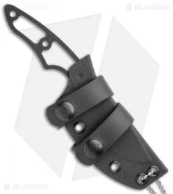 TOPS Knives 3 Pointer Fixed Drop Point Blade Knife Skeletonized (3.13" Black) -SOG Store TOPS Knives 3 Pointer Skeletonized Black BHQ 114656 jr sheath