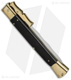 AGA Campolin 13" Bat Swinguard Automatic Brass/Ebony Wood (5.75" Satin Kriss) -SOG Store aga 13in swing bat brass ebony kriss side cm