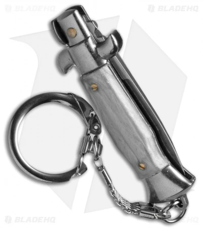 SKM 4" Keychain Stiletto Automatic Knife Gray (1.6" Satin Flat) 2 SKM 4" Keychain Stiletto Automatic Knife Gray (1.6" Satin Flat) - Image 2