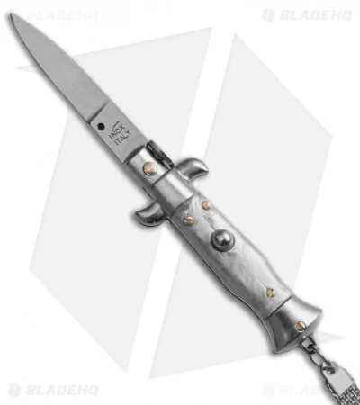 SKM 4" Keychain Stiletto Automatic Knife Gray (1.6" Satin Flat) 1 SKM 4" Keychain Stiletto Automatic Knife Gray (1.6" Satin Flat)