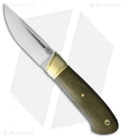 Bark River Brokk Fixed Blade Knife Green Canvas Micarta (3.5" Satin)