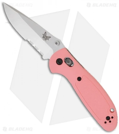 Benchmade Mini Griptilian AXIS Lock Knife Pink (2.91" Satin Serr) 556S-PNK-154CM 1 Benchmade Mini Griptilian AXIS Lock Knife Pink (2.91" Satin Serr) 556S-PNK-154CM