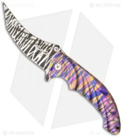 Brian Tighe Custom Tighe Stick Knife Titanium Folder (4" Striped)