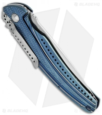 CRKT Ken Onion Ripple Frame Lock Knife Blue (3.125" Satin) K405BXP 2 CRKT Ken Onion Ripple Frame Lock Knife Blue (3.125" Satin) K405BXP - Image 2