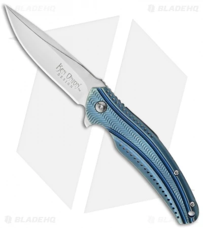 CRKT Ken Onion Ripple Frame Lock Knife Blue (3.125" Satin) K405BXP 1 CRKT Ken Onion Ripple Frame Lock Knife Blue (3.125" Satin) K405BXP