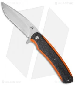 JD Van Deventer CRUZ Flipper Liner Lock Knife Orange G-10/CF Lam (3.75" Satin)