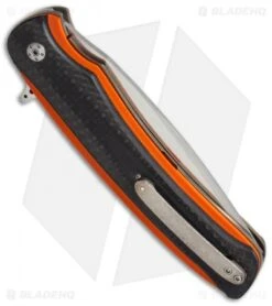 JD Van Deventer CRUZ Flipper Liner Lock Knife Orange G-10/CF Lam (3.75" Satin) 5 JD Van Deventer CRUZ Flipper Liner Lock Knife Orange G-10/CF Lam (3.75" Satin) -SOG Store deventer cruz flipper cf orange cm side