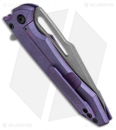 Gavko Knives Mid-Tech Mako Knife Purple Titanium (3.75" Stonewash) 3 Gavko Knives Mid-Tech Mako Knife Purple Titanium (3.75" Stonewash) - Image 3