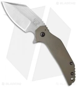 Grindhouse Knives Mini-FOK Frame Lock Knife Bronzed Ti (2.875" Satin)