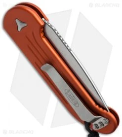 Microtech LUDT Automatic Knife Orange (3.4" Stonewash) 135-10OR -SOG Store microtech 135 10or side cm