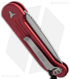 Microtech LUDT Automatic Knife Red (3.4" Stonewash) 135-10RD -SOG Store microtech 135 10rd side cm