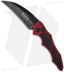Microtech Kestrel Red Tactical Automatic Knife (3.95" Black Plain) 131-1RD
