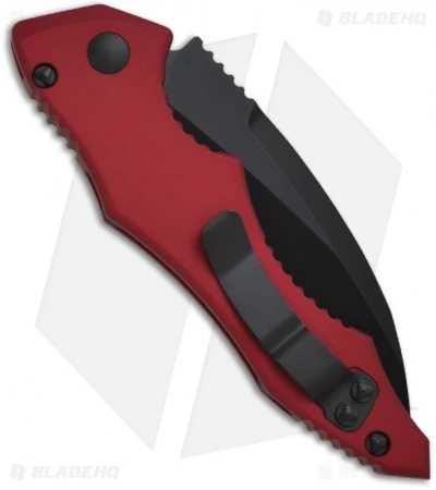 Microtech Kestrel Red Tactical Automatic Knife (3.95" Black Plain) 131-1RD 2 Microtech Kestrel Red Tactical Automatic Knife (3.95" Black Plain) 131-1RD - Image 2