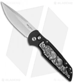 Pro-Tech TR-3 Shaw Skull Automatic Knife Coin Struck Inlay (3.5" Satin) TR-3.41