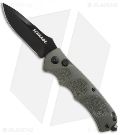 Schrade Extreme Survival Spear Point Automatic Knife Green (3.25" Black) SC60OD 1 Schrade Extreme Survival Spear Point Automatic Knife Green (3.25" Black) SC60OD