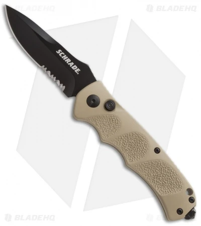 Schrade Extreme Survival Spear Point Automatic Knife Tan (3.25" Serr) SC60BRS 1 Schrade Extreme Survival Spear Point Automatic Knife Tan (3.25" Serr) SC60BRS