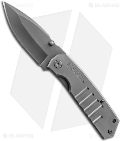 Schrade Drop Point Frame Lock Knife (3.7" Gray) SCH304 1 Schrade Drop Point Frame Lock Knife (3.7" Gray) SCH304