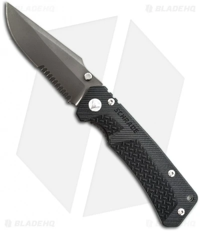 Schrade Drop Point Frame Lock Knife (3.7" Gray Serr) SCH104LS 1 Schrade Drop Point Frame Lock Knife (3.7" Gray Serr) SCH104LS