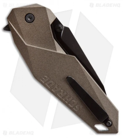 Schrade Clip Point Spring Assisted Knife Brown (3.375" Black Plain) SCHA5BR 2 Schrade Clip Point Spring Assisted Knife Brown (3.375" Black Plain) SCHA5BR - Image 2