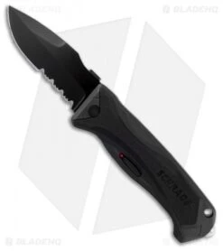 Schrade SCHA6LBS Drop Point Spring Assisted Knife (3.75" Black Serr)
