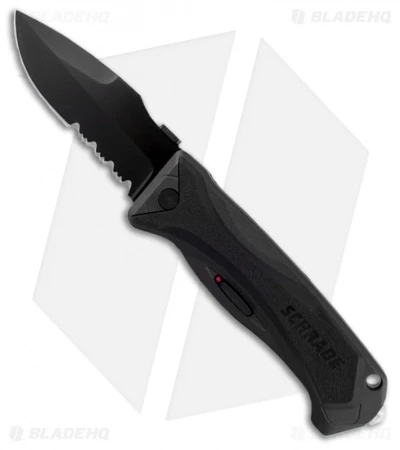 Schrade SCHA6LBS Drop Point Spring Assisted Knife (3.75" Black Serr) 1 Schrade SCHA6LBS Drop Point Spring Assisted Knife (3.75" Black Serr)