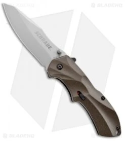 Schrade SCHA7BR Clip Point Spring Assisted Knife Brown (3.25" Bead Blast Plain)