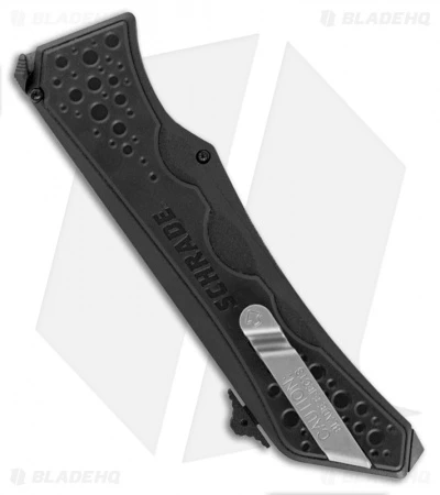 Schrade Drop Point OTF Spring Assisted Knife (3.5" Black Serr) SCHOTF7BS 2 Schrade Drop Point OTF Spring Assisted Knife (3.5" Black Serr) SCHOTF7BS - Image 2