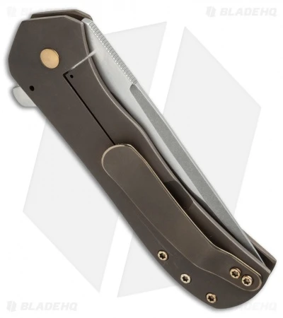 Doc Shiffer Recon "We The People" Frame Lock Knife Bronze Ti (3.5" Satin/SW) 3 Doc Shiffer Recon "We The People" Frame Lock Knife Bronze Ti (3.5" Satin/SW) - Image 3