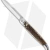 SKM 9.5" Fancy Lever Lock Automatic Knife Stag Horn (4" Satin Bayo)
