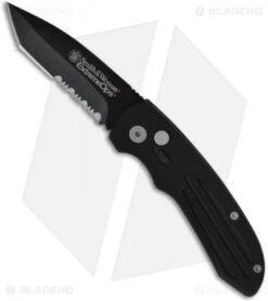 Smith & Wesson Extreme Ops Tanto Automatic Knife (3.25" Black Serr) SW50BTS