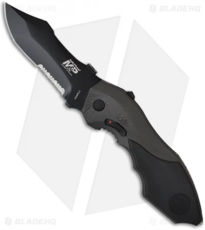 Smith & Wesson Grey MAGIC Spring Assisted Knife (3.5" Black Serr) SWMP5LS 1 Smith & Wesson Grey MAGIC Spring Assisted Knife (3.5" Black Serr) SWMP5LS