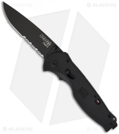 SOG Flash II Assisted Opening Knife Black Zytel (3.5" Black Serr) TFSA-98 1 SOG Flash II Assisted Opening Knife Black Zytel (3.5" Black Serr) TFSA-98