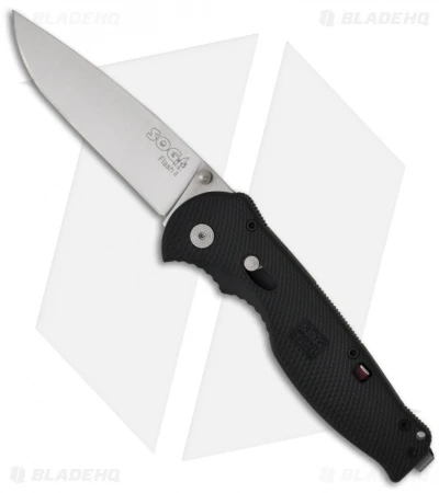 SOG Flash II Assisted Opening Knife Black Zytel (3.5" Satin Plain) FSA-8 1 SOG Flash II Assisted Opening Knife Black Zytel (3.5" Satin Plain) FSA-8
