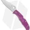 Spyderco Endura 4 Knife Flat Ground Purple FRN (3.75" Satin Plain) C10FPPR