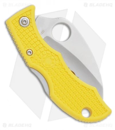 Spyderco Ladybug 3 Hawkbill Salt Knife Yellow FRN (1.875" Satin Serr) LYLS3HB 2 Spyderco Ladybug 3 Hawkbill Salt Knife Yellow FRN (1.875" Satin Serr) LYLS3HB - Image 2