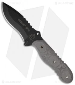 TOPS Knives Desert Son Fixed Blade Knife W/ Micarta Handle (Black PLN) DSON-01