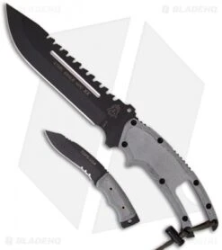 TOPS Knives Steel Eagle 107C XX Knife & Baby Eagle Set (7.5" Black)